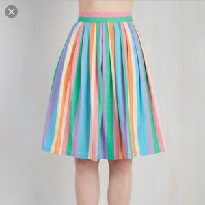 ModCloth Rainbow Striped Midi Skirt
